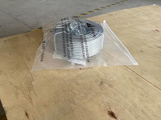3/16" Wire Rope Kit, 100Ft PVC Coated Steel Cable Guide Wire Tensioner Strainer Kit w/ 7×7 Strand Core Steel Wire for String Light Hanging Kit/Decking & Stair Railings/Shade Sails/Clothes Line