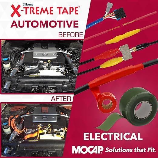 X-Treme Tape MOCAP Heavy Duty Electrical Tape, Self-Fusing Silicone Rubber, Waterproof & Insulating Flexible Tape, Electrical for Hose, Automotive, Outdoor & Repairs - 1" x 10ft Roll - Green