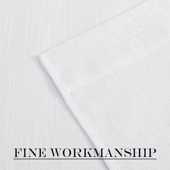 NICETOWN Sidelight French Door Panel, Linen Textured Look Translucent Privacy Side Light Sheer Front Door Curtain Including Tieback, 30 inches Wide x 72 inches Long, White