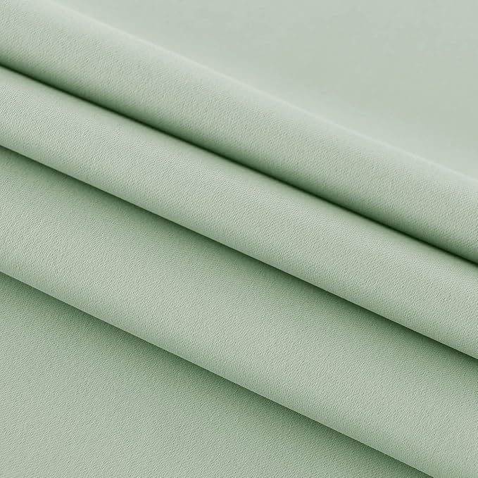 DWCN French Door Curtains – Rod Pocket Thermal Blackout Curtain for Doors with Glass Window, Kitchen and Patio Doors for Privacy, 54 X 72 Inches Long, 1 Curtain Panel with Tieback, Bean Green