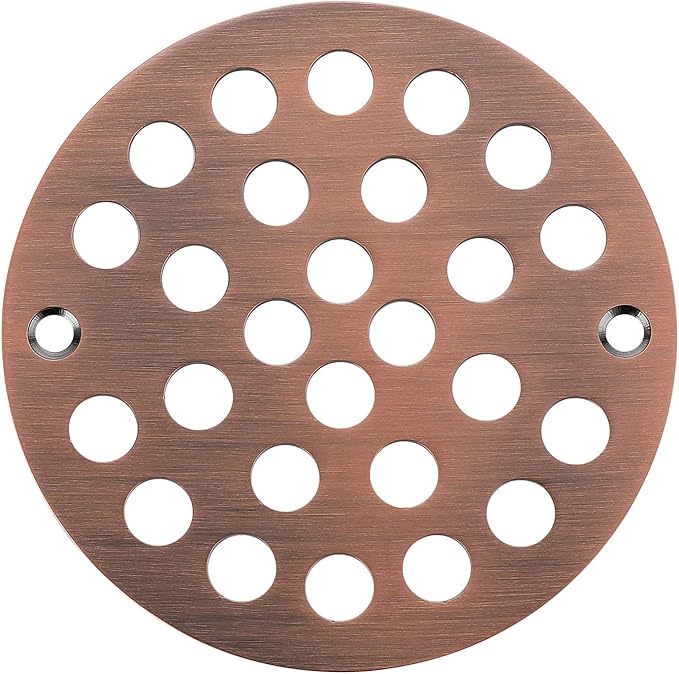 4-Inch Screw-in Shower Strainer Drain Cover Replacement Floor Strainer (Antique Copper)
