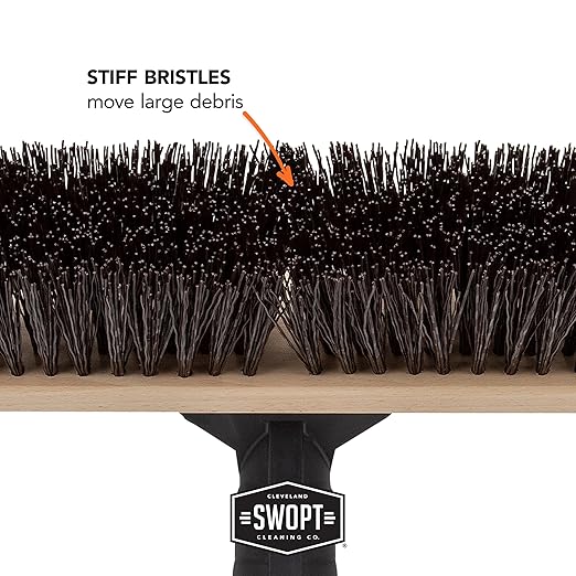 SWOPT 24” Premium Rough Surface Push Broom Head — Outdoor Push Broom for Driveways, Sidewalks, Patios — Cleaning Head Interchangeable with All SWOPT Cleaning Products for Efficient Cleaning & Storage
