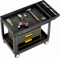 DWVO Utility Service Cart on Wheels, 45 X 25 in 550 LBS Heavy Duty Rolling Cart Plastic Work Cart for Warehouse Garage School & Office Cleaning