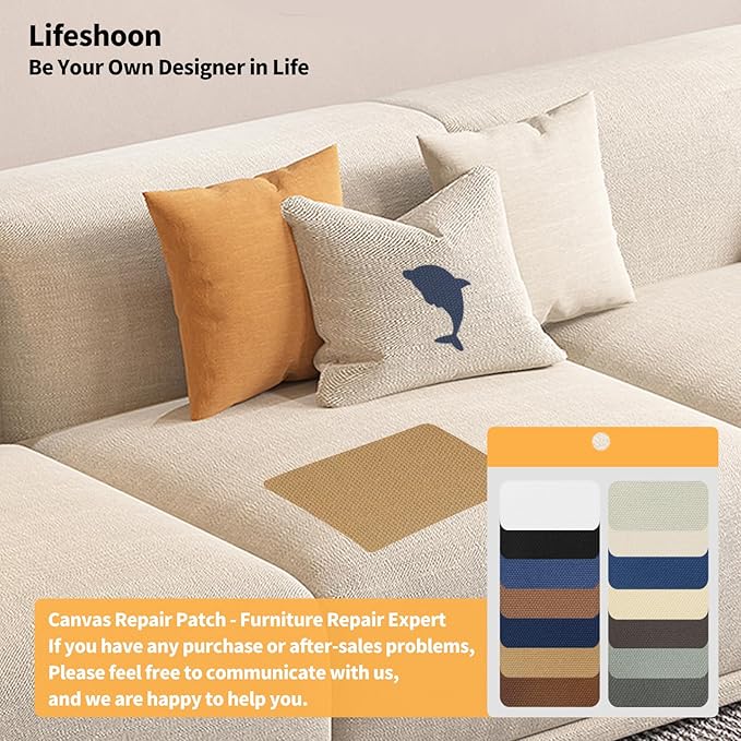 Fabric Repair Patches, 35X79 Inch Canvas Self-Adhesive Fabric Patches Tape Durable, DIY Large Canvas Repair for Sofa, Couches, Furniture, Chair, Clothing （35X79 Inch, Dark Grey）