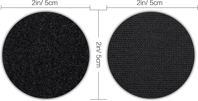BRAVESHINE Adhesive Tape - 16PCS Hook and Loop Fasteners - Double Sided Adhesive Pads - Rug Carpet Gripper Mounting Tape for Wall Decorations or Tools Hanging - Round 2 inch