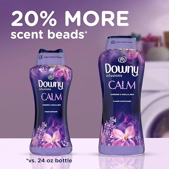 Downy Infusions In-Wash Laundry Scent Booster Beads, CALM, Soothing Lavender and Vanilla Bean Scent, 30.1 oz