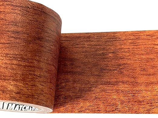 MATCH 'N PATCH Realistic Wood Grain Repair Tape - Durable Multi-Use Adhesive Tape for Furniture, Floors, Cabinets, Windows, Doors, RV, Home Decor & DIY Projects - Mahogany, 2.25 inch x 15 feet