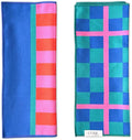 2 Double Sided Microfiber Hand Towels, 17x27 Inches Waffle Design Kitchen Towels Set, Durable & Soft Fast Drying Hand Wash Cloth, Everyday Use Dishcloth at Home (Collins/Marine)