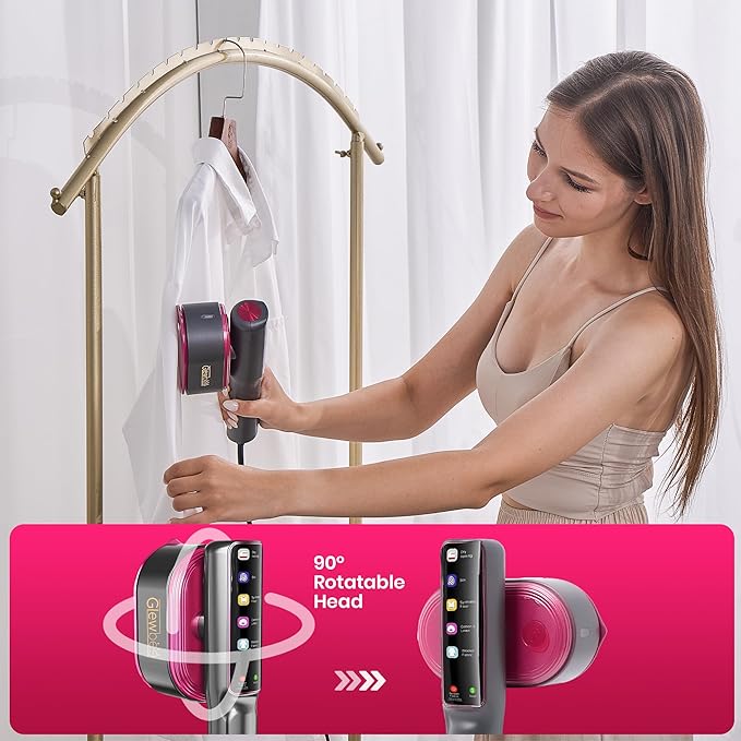 Portable Clothes Steamer, 1200W Touch Screen Handheld Steamer for Clothes, 1s Powerful Wrinkle Remover, All Fabric Modes, Dry & Steam Ironing for Home & Travel, 10s Fast Heat-up-Gray