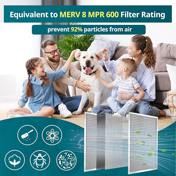 Torjim 20x30x1 Air Filter-MERV8, Washable & Reusable Electrostatic Air Filter, AC/HVAC Furnace Filter, Permanent Air Filter, Breathe Fresher, Easy Install