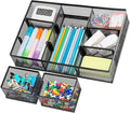 Marbrasse 3 Packs Desk Drawer Organizers, Metal Mesh Dividers Desk Drawer Organizer Tray with 9 Adjustable Compartments, Pen Organizer for Drawer Tray Box Accessories for Desktop,Kitchen, Makeup