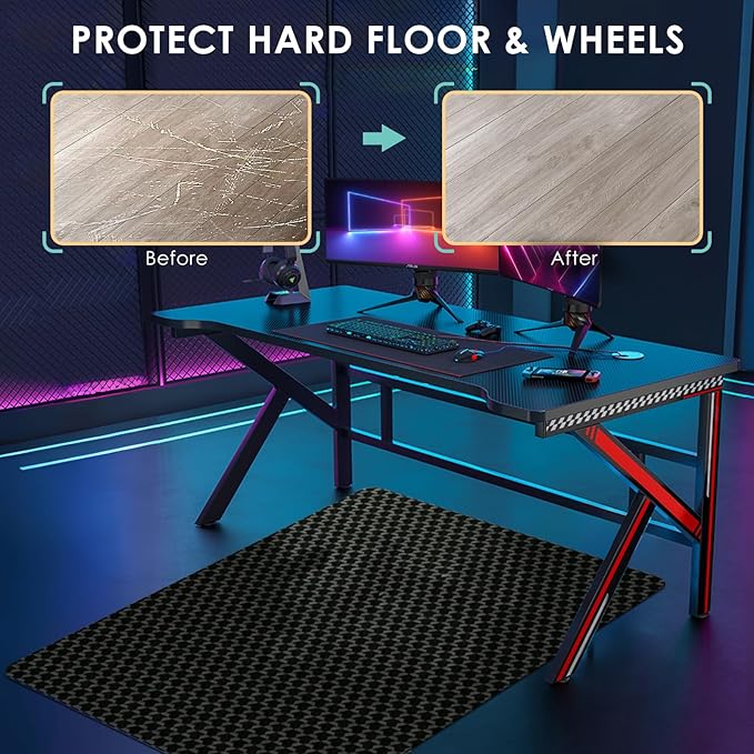 Vicwe Office Chair Mat for Hardwood Floor, 48" x 36" Office Chair Mats, Gaming Chair Mat for Hardwood, Easy Glide for Chairs, Multi-Purpose Floor Protector Desk Chair Mat for Home Office