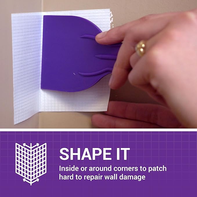 StrongPatch® 4 in. x 4 in. Flexible Self-Adhesive Wall Repair Patch (3-Pack) – Versatile, Cut-to-Fit, Easy Application for Holes, Cracks, and Corners