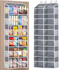 Univivi Over the Door Organizer 6 Tiers, Extra Large Door Hanging Organizer with Clear Deep Pockets Over the Door Storage for Closet, Bedroom, Nursery, Bathroom and Pantry (Grey)