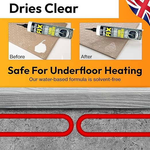 Precision 300ml from Floor-Fix Pro - Fix Loose Tiles - for Loose & Hollow Tiles, Wood, LVT & Laminate - Includes 1.9mm Syringe Tip - Adjustable to 6mm + Anti-Clog Performance (Pack of 6)