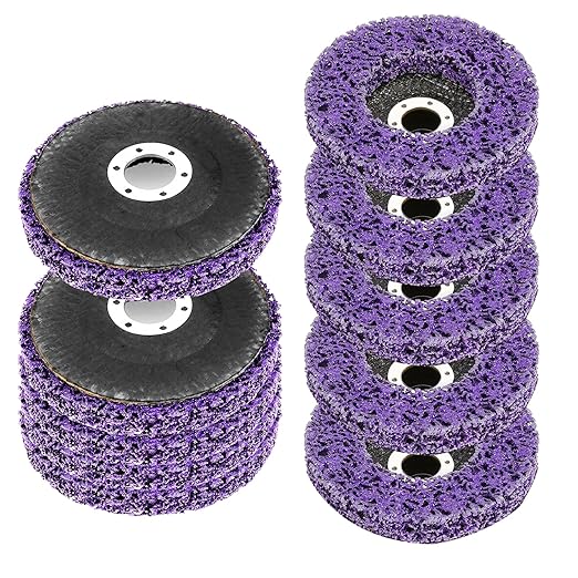 WICHEMI 10 Pack 4'' x 5/8'' Strip Discs Rust Remover Paint Stripping Wheel for Angle Grinder, Quick Abrasive Discs Rust Oxidation Surface Cleaning