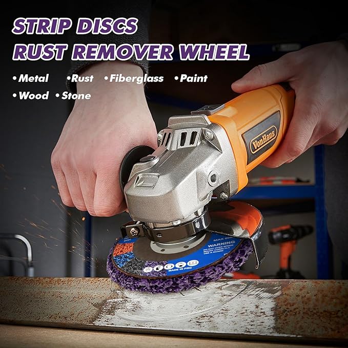 7 Pack Paint Eater Strip Disc Angle Grinder Rust Removal Disc Paint Stripper for Metal Paint Stripper Tool Rust Remover Angle Grinder Attachments Abrasive Wheels & Discs (4" x 5/8")