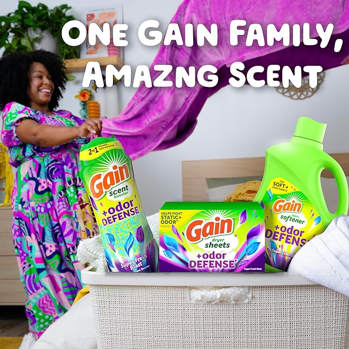 Gain Odor Defense In-wash Scent Booster, Super Fresh Blast scent, 21.1 OZ, 2 in 1 Freshness plus Odor Protection, laundry scent beads