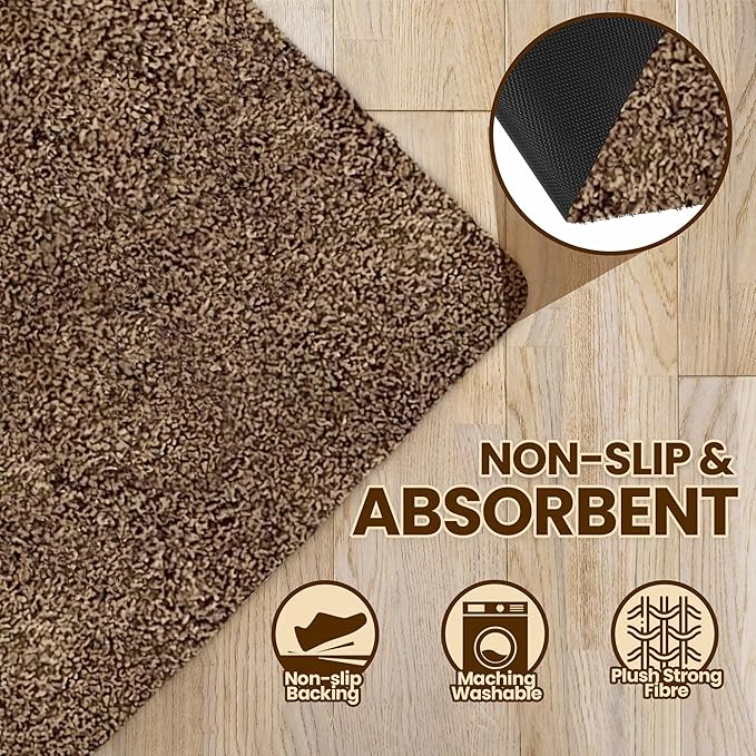 Premium Microfiber Indoor Door Mat – 24"x36" Washable Entry Mat, Non-Slip, Waterproof Backing, Super Absorbent, Low Profile Entryway Doormat for Indoor Entrance