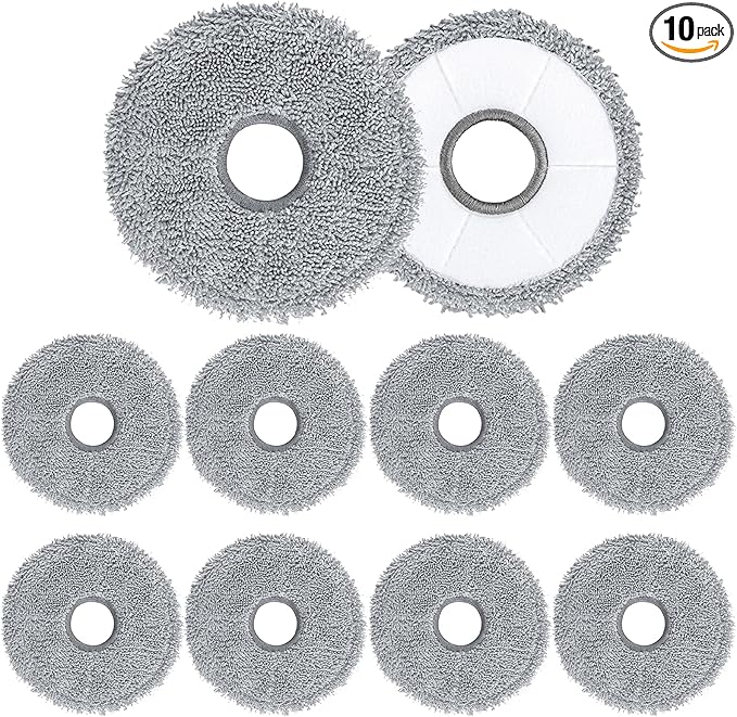 10 Pack Mop Pads for Dreame X40 Ultra/X40 Master/L40 Ultra/L10s Plus/L10s Pro Gen 2/L30 Ultra/X30 Ultra/L20 Ultra/L10s Pro Ultra/X50 Ultra Vacuum Cleaner, Microfiber Mop Cloth Replacement Accessories