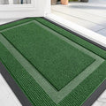 OLANLY Front Door Mat Indoor Outdoor Entrance, Waterproof All-Season, All-Weather Doormat, Sturdy Natural Rubber, Fade Resistant, Low Profile, Easy Clean Patio Porch Entryway Mat, 59x30, Green