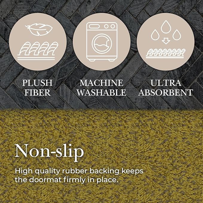 Premium Microfiber Indoor Door Mat – 36"x72" Washable Entry Mat, Non-Slip, Waterproof Backing, Super Absorbent, Low Profile Entryway Doormat for Indoor Entrance