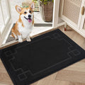 BEQHAUSE Door Mat 20" x 32", Non-Slip Door Mats Indoor Entryway Rugs Washable Low-Profile Absorbent and Stain Resist Floor Mats, Dog Door Mat for Front Back Door, Muddy Wet Shoes & Paws, Black