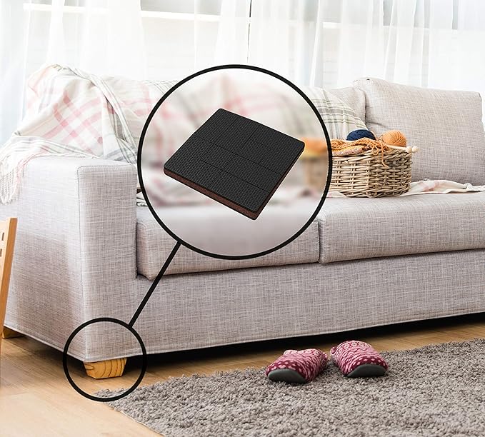 Slipstick GorillaPads 4 Inch Non Slip Furniture Gripper Pads (Pre-Scored to Cut to Size) Stops Sliding and Protects All Hard Floor Surfaces, Optional Self-Stick Adhesive, Square, CB140