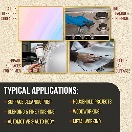 Dura-Gold Premium 6" x 9" Scuff Pads, 5 Each Maroon General Purpose & 5 Each Gray Ultra Fine - Scuffing, Scouring, Sanding, Paint Primer Prep Adhesion Scratch - Surface Preparation Automotive Autobody