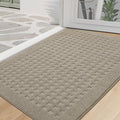 BEQHAUSE Waffle Door Mats Indoor 32"x48", Dog Mat for Muddy Paws Absorbent and Dirt Resist Floor Mats Non-Slip Washable Rugs for Entryway, Welcome Mat for Front Back Door, Muddy Wet Shoes, Beige