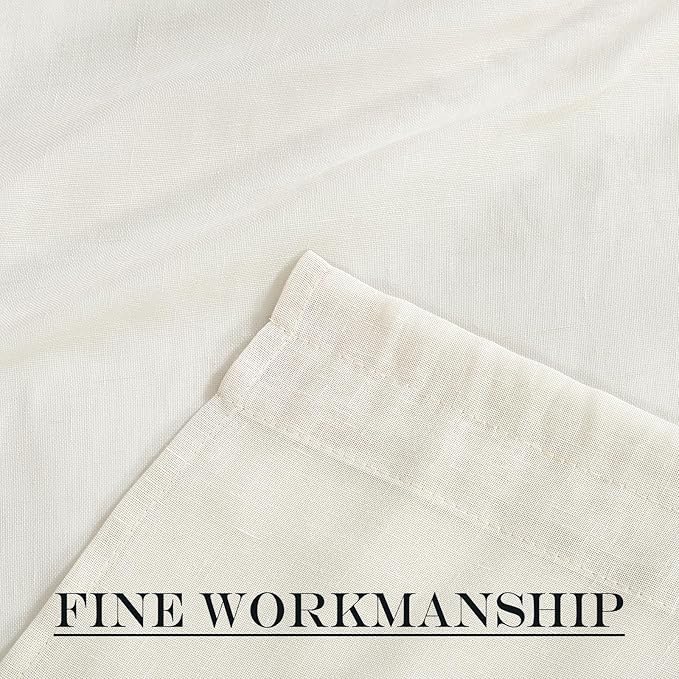 NICETOWN Side Light Door Curtains 40 inch Length Privacy Linen Texture Semi Sheer French Door Curtain Panels for Front Glass Kitchen Window, Ivory White, 26" W x 40" L, 1 Panel