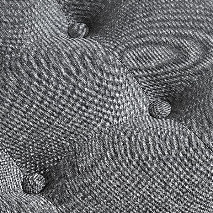 Furnimart 42.5 Inch Storage Ottoman Bench, Flip Top End of Bed Storage Bench, Upholstered Blanket Bench for Bedroom, Entryway, Living Room, Tufted Linen (Dark Grey)