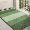 Kitinjoy Indoor Outdoor Door Mat, 36x24 Non-Slip Absorbent Dirt Trapper, Low-Profile Washable Inside Entrance Front Floor Mat, Sturdy Soft Entry Doormats for Entryway, Green