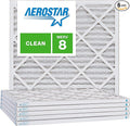 Aerostar 25x25x1 MERV 8, Pleated Air Filter, 25x25x1, Box of 6, Made in the USA