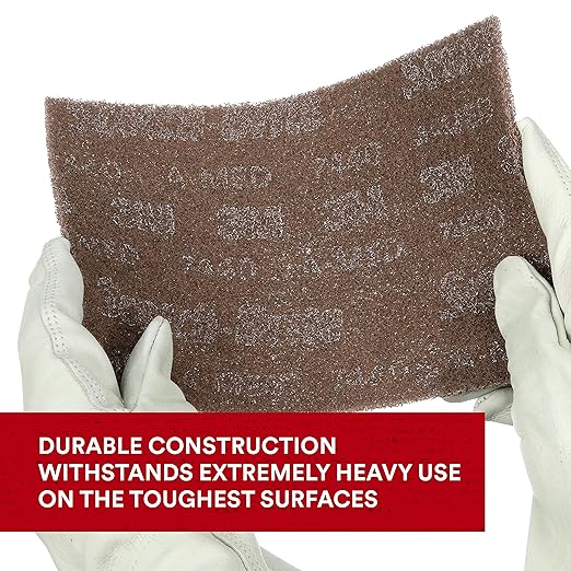 3M Scotch-Brite Heavy Duty Hand Pad 7440B, 6 in x 9 in, Pack of 40, Hand Sanding Pad - Metal Deburring and Finishing Pad - Coating and Corrosion Removal