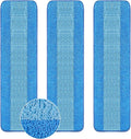3 Pack Microfiber Cleaning Pads are Compatible with Bona Mop,18 Inch Replaceable Mop Pad Refill,Washable & Reusable Blue Microfiber Mop Pads for Hardwood and Hard-Surface Floors