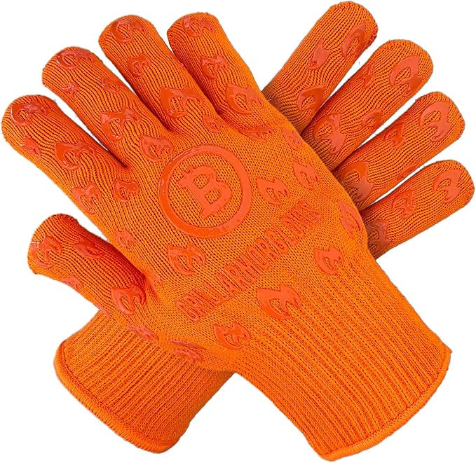 Grill Armor Oven Gloves 932°F Extreme Heat & Cut Resistant Oven Mitts with Fingers for BBQ, Cooking, Grilling, Baking – Accessory for Smoker, Cast Iron, Fire Pit, Camping, Fireplace, Griddle & More
