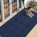 Smiry Front Door Mat Outside Entrance, Heavy Duty Outdoor Indoor Natural Rubber Doormat, Non Slip, Trap Dirt and Moisture, Easy Clean, Low Profile Patio Porch Entryway Mat, 47x23, Navy Blue