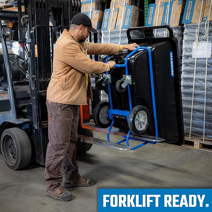 Tilt Truck, 1/2 Cu. Yd. Capacity Dump Cart with Heavy Duty 12” Wheels & 5” Casters & Forklift-able Frame for Jobsites, 850 lbs, Trash Cart with Wheels DUC12T-F-04PK (4-Pack)