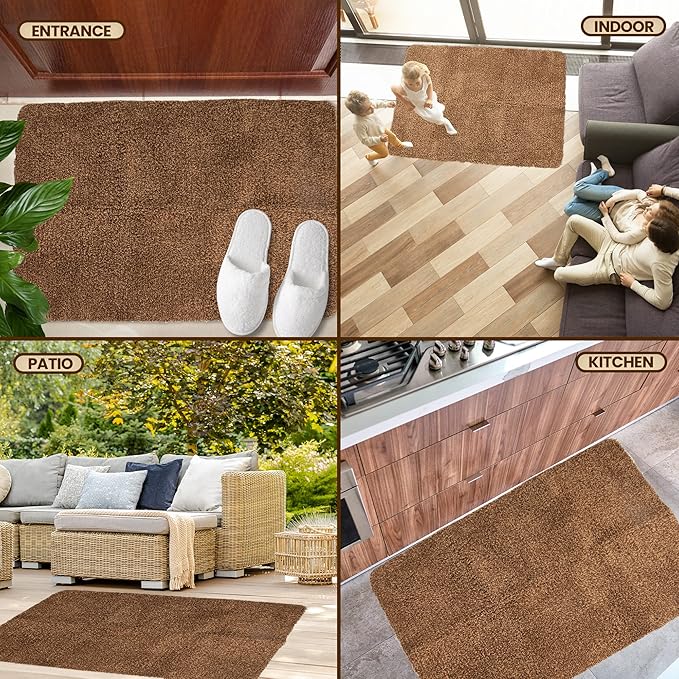 Premium Microfiber Indoor Door Mat – 36"x60" Washable Entry Mat, Non-Slip, Waterproof Backing, Super Absorbent, Low Profile Entryway Doormat for Indoor Entrance