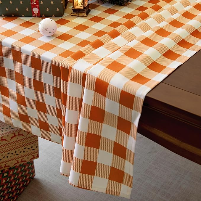 Waterproof Plaid Tablecloth Fabric - Square 58x58 Inch Classic Gingham Checker Table Cloth for Indoor/Outdoor Use - Buffalo Table Cover for Picnics, BBQs, and Parties