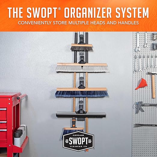 SWOPT Premium 48” EVA Foam Comfort Grip Wooden Handle – Ergonomic Design Eliminates Loose Handles —Interchangeable with All SWOPT Cleaning Products for More Efficient Cleaning and Storage