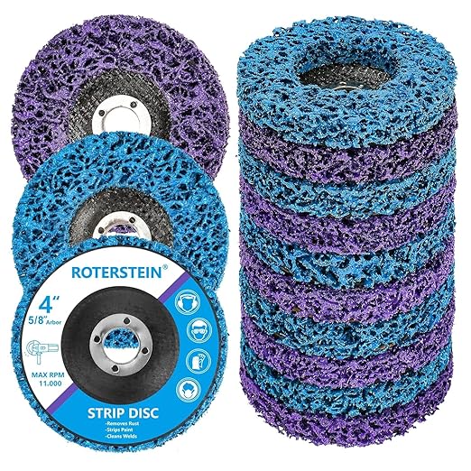 10 Pack Strip Discs Stripping Wheel 4 inch for Angle Grinder Clean and Remove Paint Coating Rust Welds Oxidation (4" x 5/8")