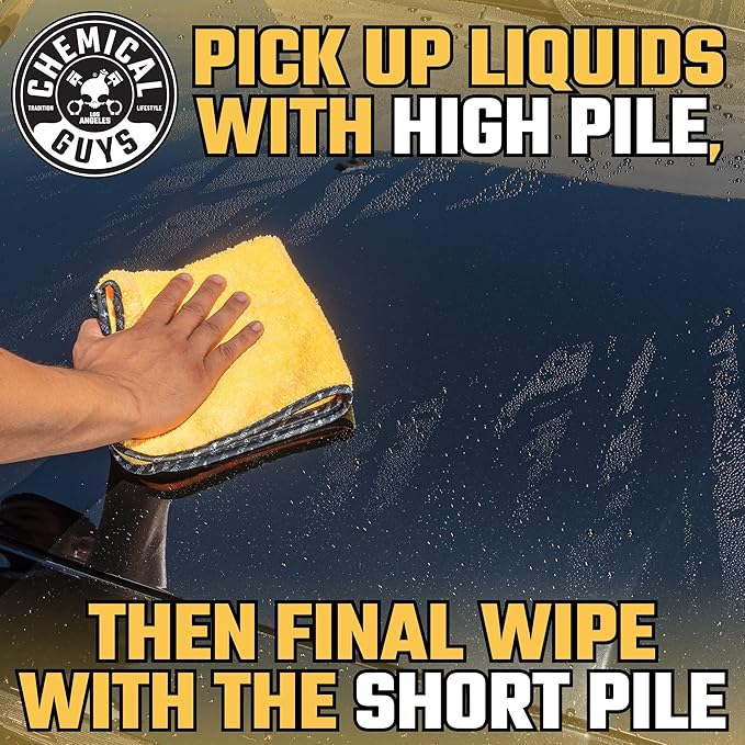 Chemical Guys MIC_506_24 Professional Grade Premium Microfiber Towels, Gold (16 Inch x 16 Inch) (Pack of 24) - Safe for Car Wash, Home Cleaning & Pet Drying Cloths