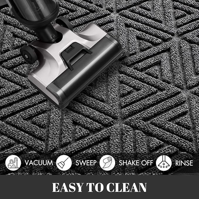 Yimobra Extra Large Door Mat 60x32, All-Weather Waterproof Non-Slip Welcome Matt Outdoor, Heavy Duty Non Slip Doormat for Entryway for Patio and Garage Indoor, Easy Clean, Mix Grey