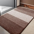 Kitinjoy Indoor Outdoor Door Mat, 40x32 Non-Slip Absorbent Dirt Trapper, Low-Profile Washable Inside Entrance Front Floor Mat, Sturdy Soft Entry Doormats for Entryway, Brown