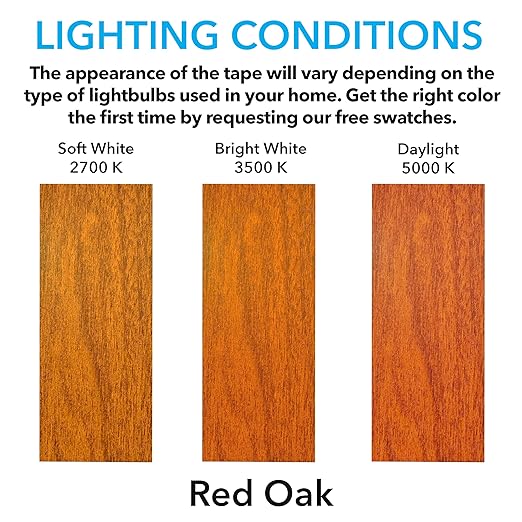 MATCH 'N PATCH Realistic Wood Grain Repair Tape - Durable Multi-Use Adhesive Tape for Furniture, Floors, Cabinets, Windows, Doors, RV, Home Decor & DIY Projects - Red Oak, 2.25 inch x 15 feet