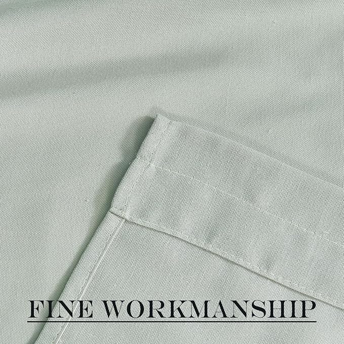NICETOWN Linen French Door Privacy Light Reducing Door Curtain with Tieback Rod Pocket Sheer Curtain 1 Panel for Glass Feature Open Weave Textured Linen - 26" W x 72" L, Sage Green