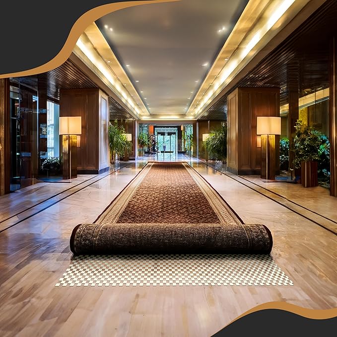 Nevlers 3x60 Ft. White Nonslip Rug Gripper Roll for Hallway Rugs & Runners| No Slip Rug Grip Rug Pad for Hard Surface Floors|Open-Weave PVC Under Rug Non Slip Pad | Carpet Grippers for Hardwood Floors