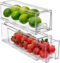 Sorbus Small Clear Storage Drawers (2 Pack) – Stackable Organizer Bins with Pull-Out Drawers for Kitchen, Pantry, or Fridge – Acrylic Storage Bins with Handles